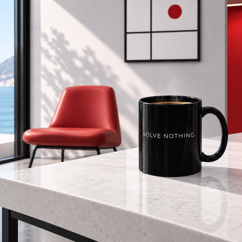 SOLVE NOTHING™ Black Coffee Mug (11 oz) | Antiwhelm™