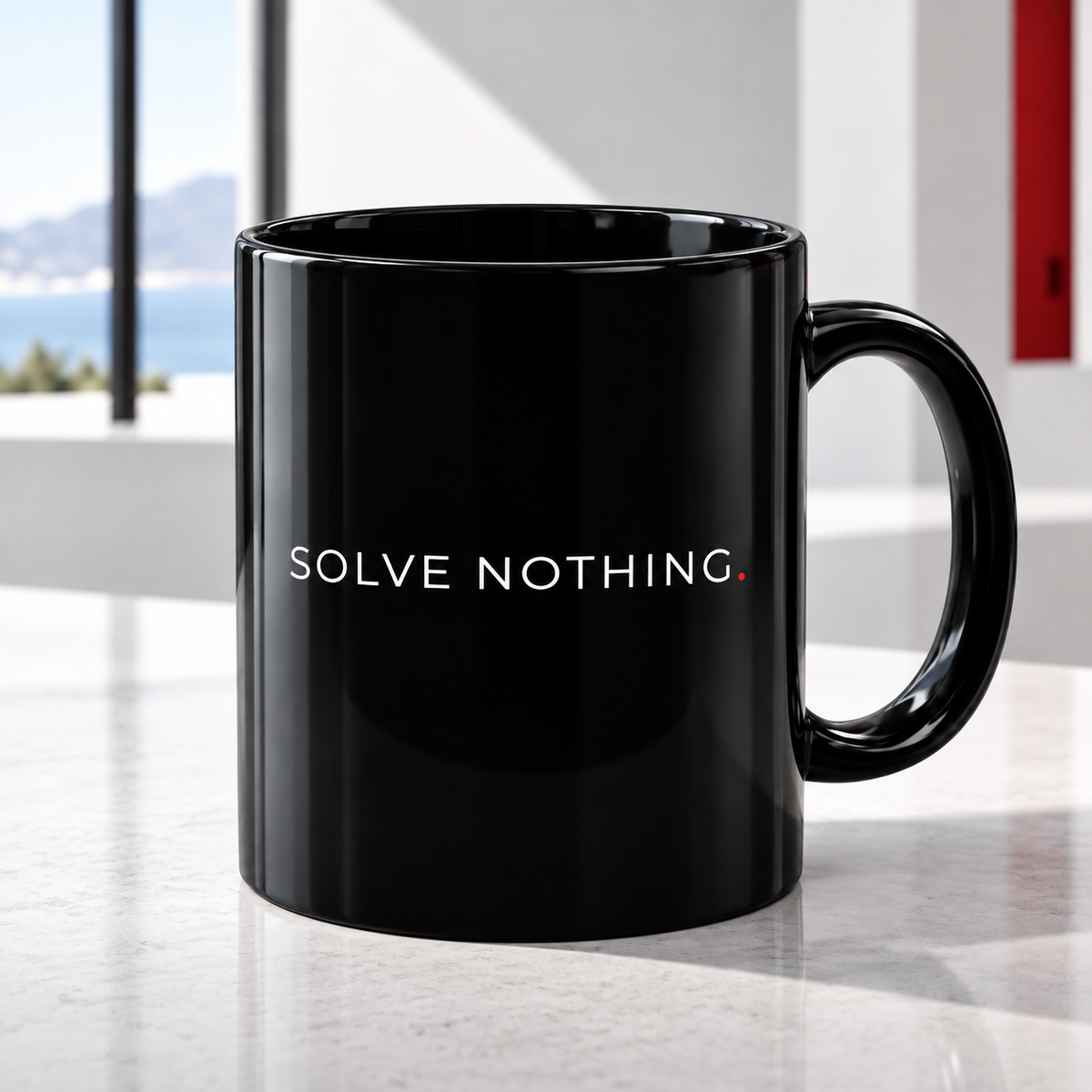 SOLVE NOTHING™ Black Coffee Mug (11 oz) | Antiwhelm™
