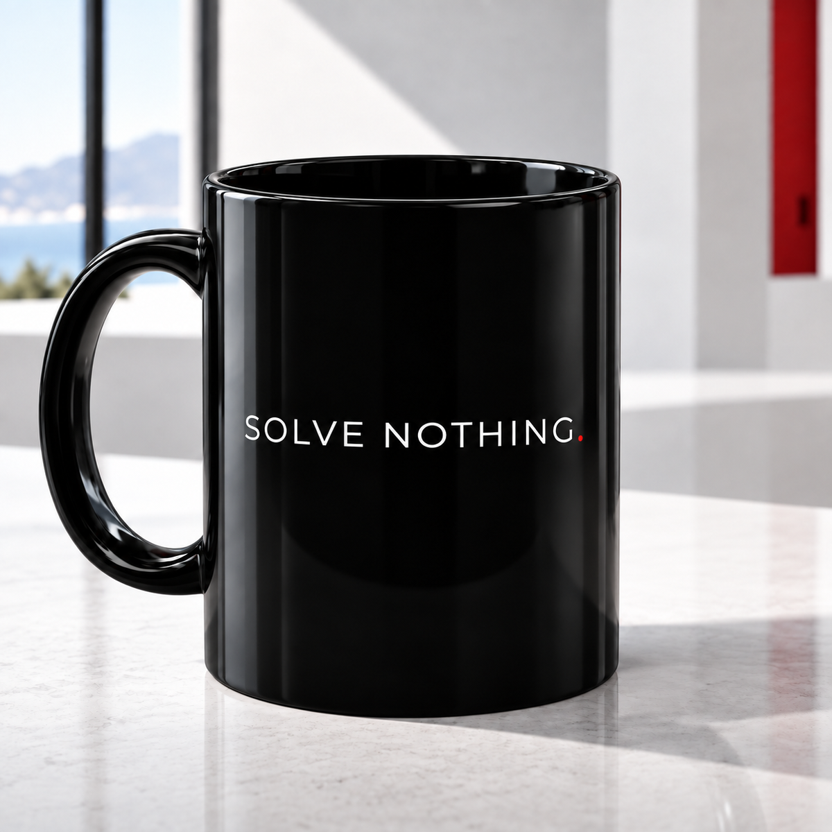 SOLVE NOTHING™ Black Coffee Mug (11 oz) | Antiwhelm™