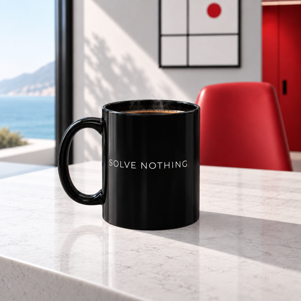 SOLVE NOTHING™ Black Coffee Mug (11 oz) | Antiwhelm™
