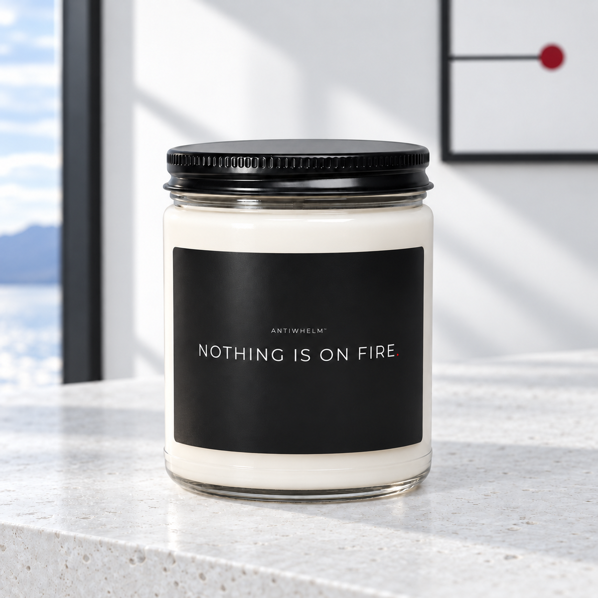 NOTHING IS ON FIRE™ Clean Cotton Soy Candle (9 oz) | Antiwhelm™