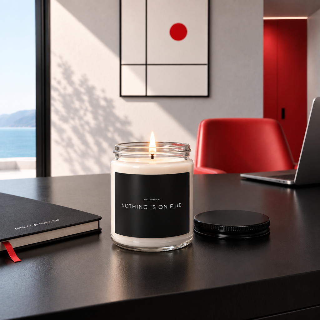 NOTHING IS ON FIRE™ Clean Cotton Soy Candle (9 oz) | Antiwhelm™