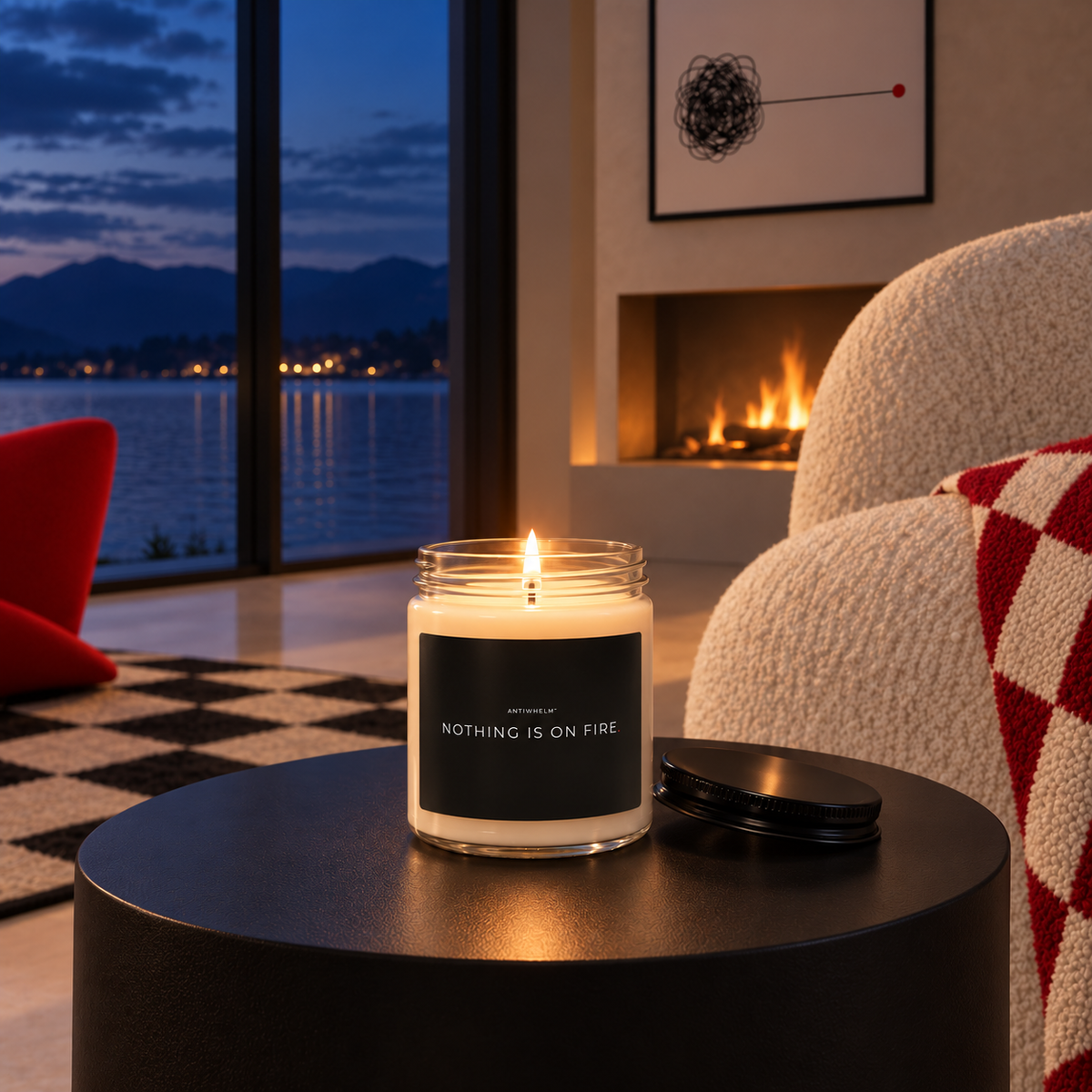 NOTHING IS ON FIRE™ Clean Cotton Soy Candle (9 oz) | Antiwhelm™