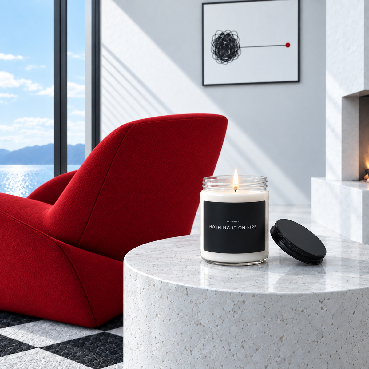 NOTHING IS ON FIRE™ Clean Cotton Soy Candle (9 oz) | Antiwhelm™
