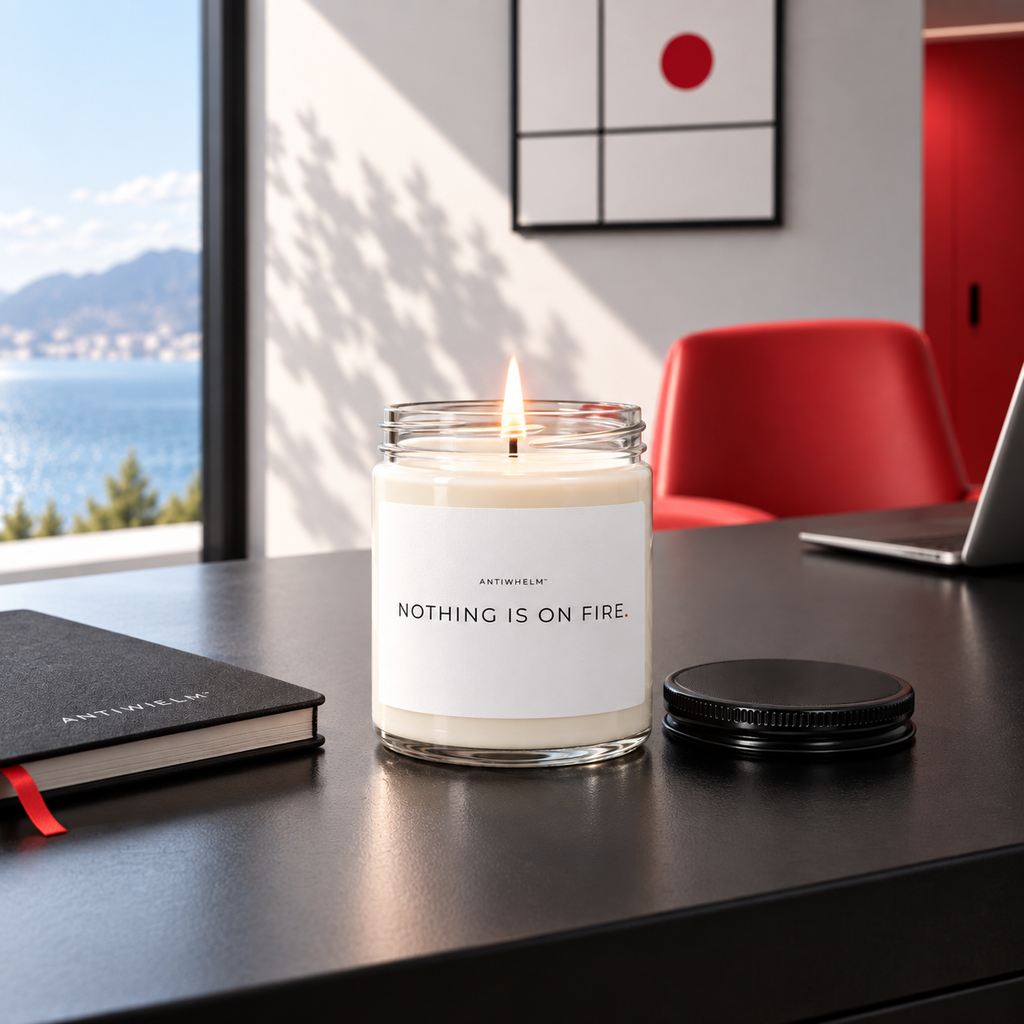 NOTHING IS ON FIRE™ Clean Cotton Soy Candle (9 oz) | Antiwhelm™