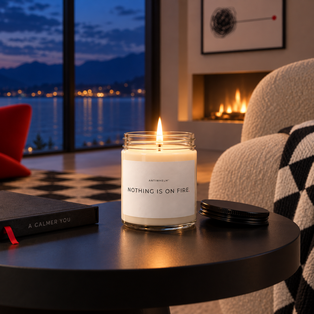 NOTHING IS ON FIRE™ Clean Cotton Soy Candle (9 oz) | Antiwhelm™