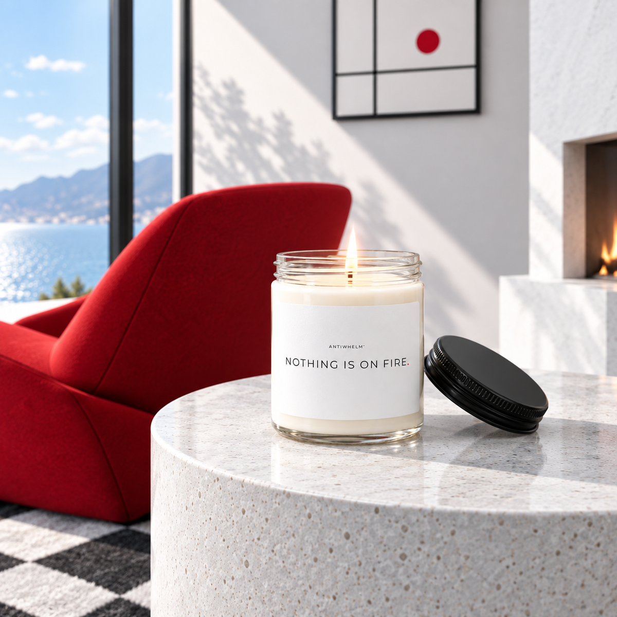 NOTHING IS ON FIRE™ Clean Cotton Soy Candle (9 oz) | Antiwhelm™