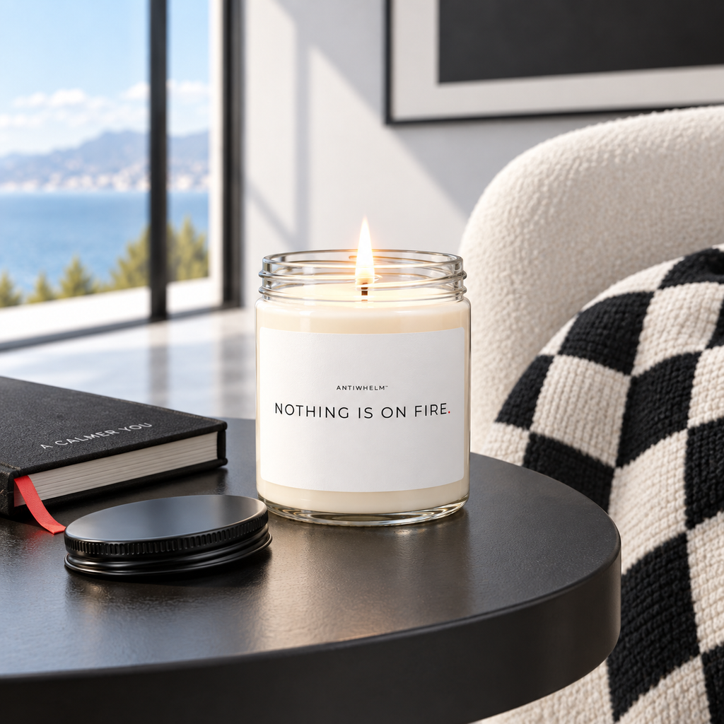 NOTHING IS ON FIRE™ Clean Cotton Soy Candle (9 oz) | Antiwhelm™