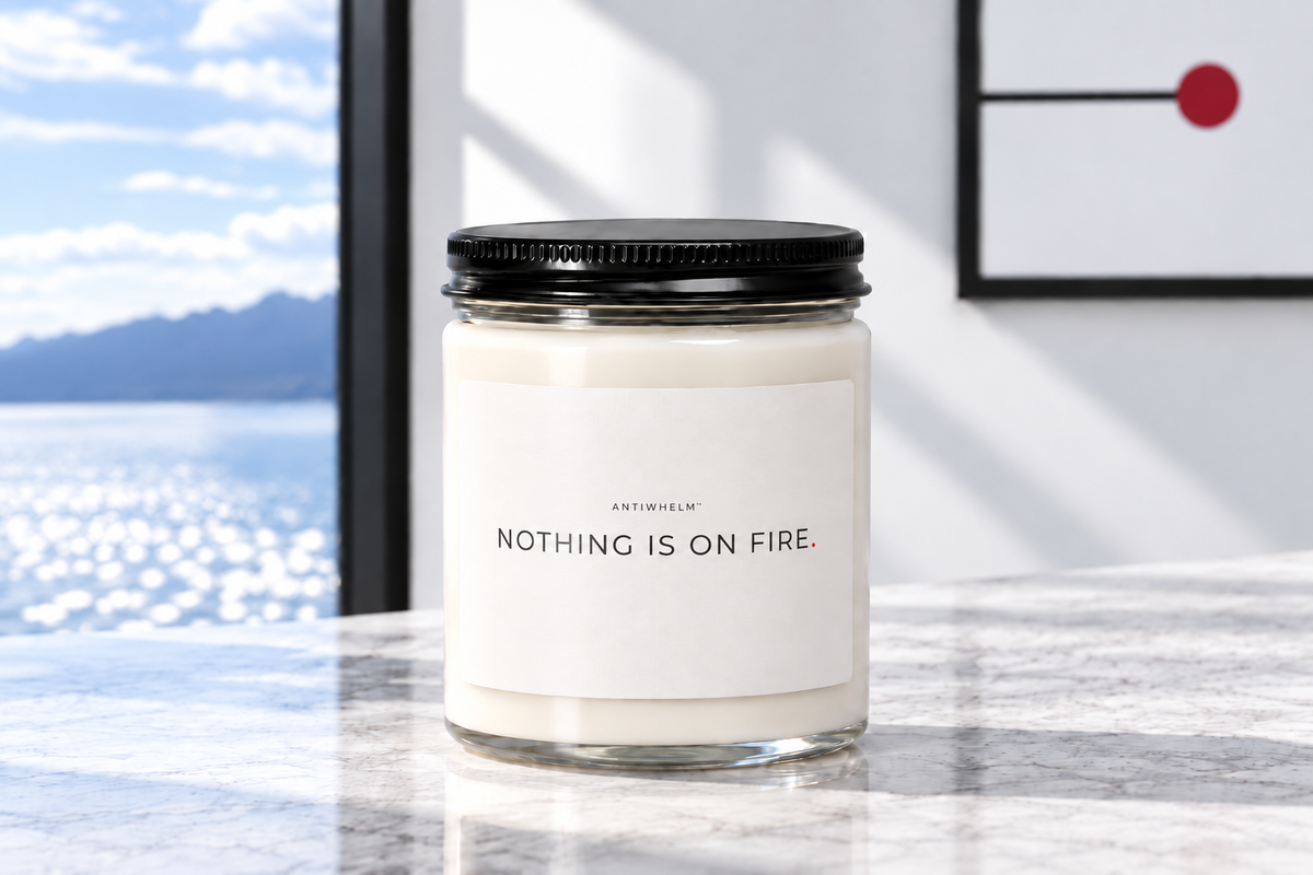 NOTHING IS ON FIRE™ Clean Cotton Soy Candle (9 oz) | Antiwhelm™