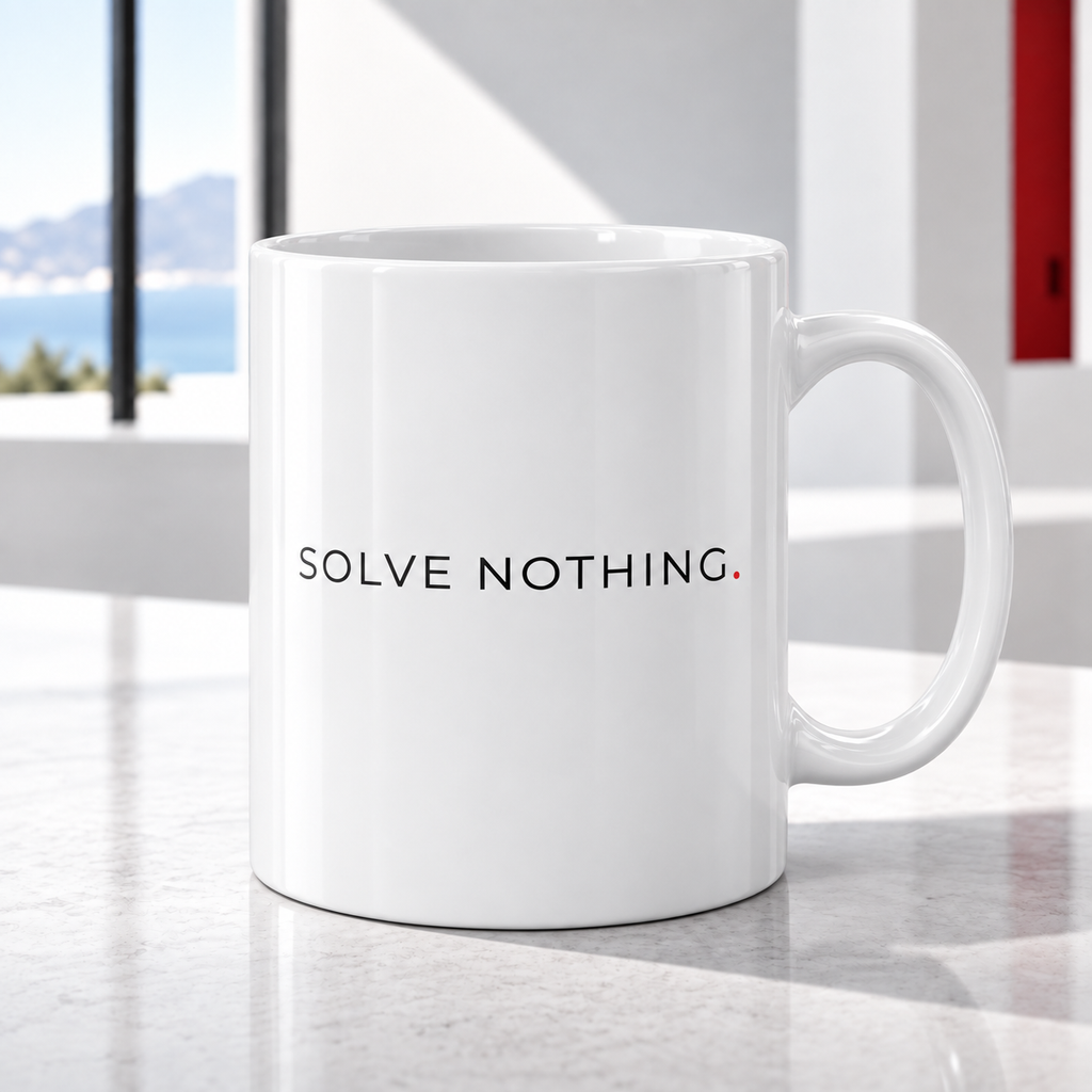 SOLVE NOTHING™ White Coffee Mug (11 oz) | Antiwhelm™