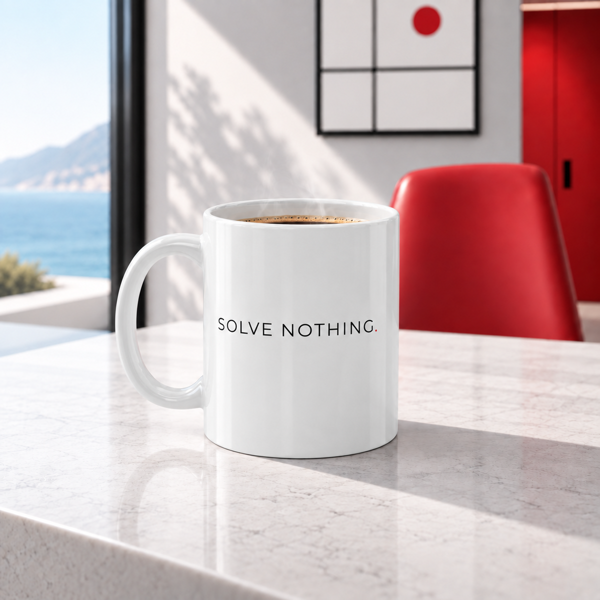 SOLVE NOTHING™ White Coffee Mug (11 oz) | Antiwhelm™