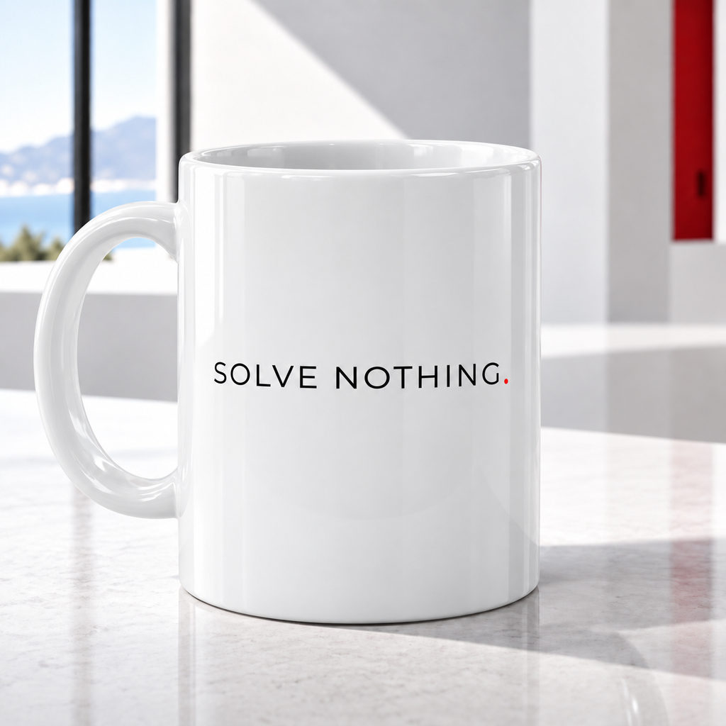 SOLVE NOTHING™ White Coffee Mug (11 oz) | Antiwhelm™