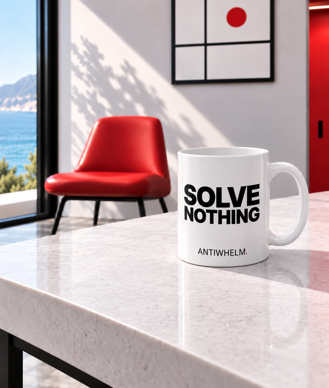 SOLVE NOTHING™ White Coffee Mug (11 oz) | Antiwhelm™